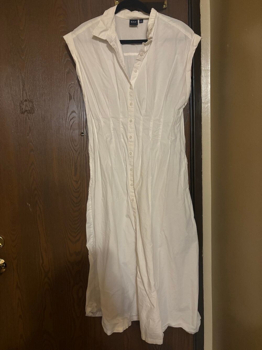 NWOT Gap White Cotton Cottagecore Fall Preppy Casual Button-Down Maxi Dress